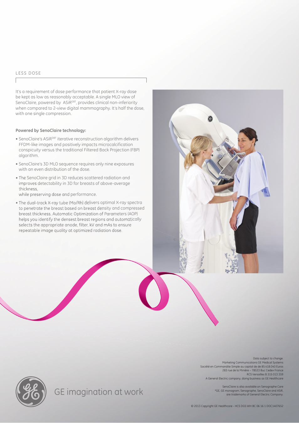 Ge imagination at work | GE Healthcare SenoClaire 3D Breast Tomosynthesis User Manual | Page 3 / 3