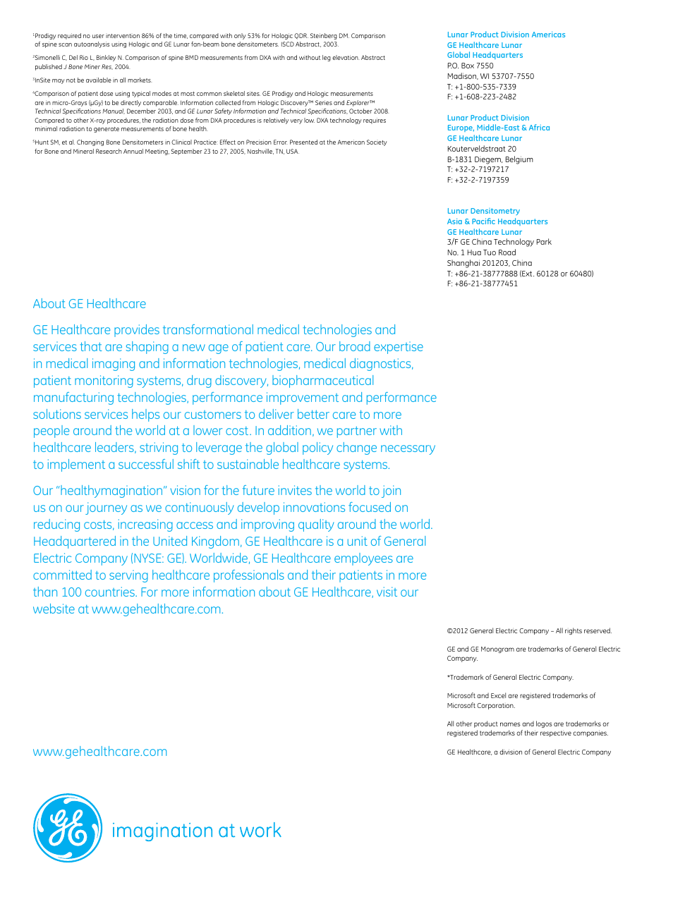 GE Healthcare Prodigy User Manual | Page 8 / 8