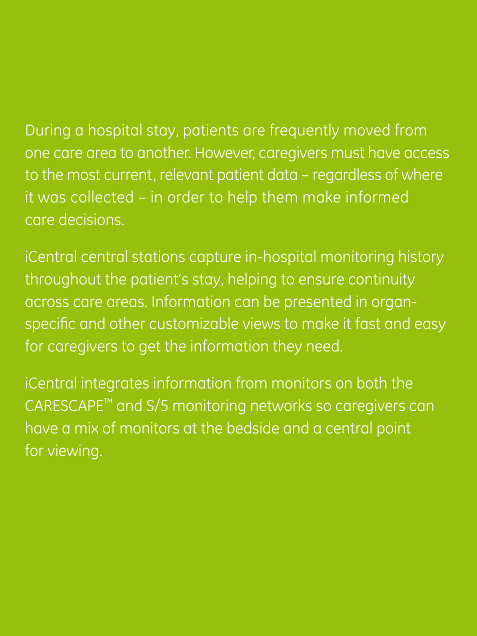 GE Healthcare iCentral User Manual | Page 2 / 8