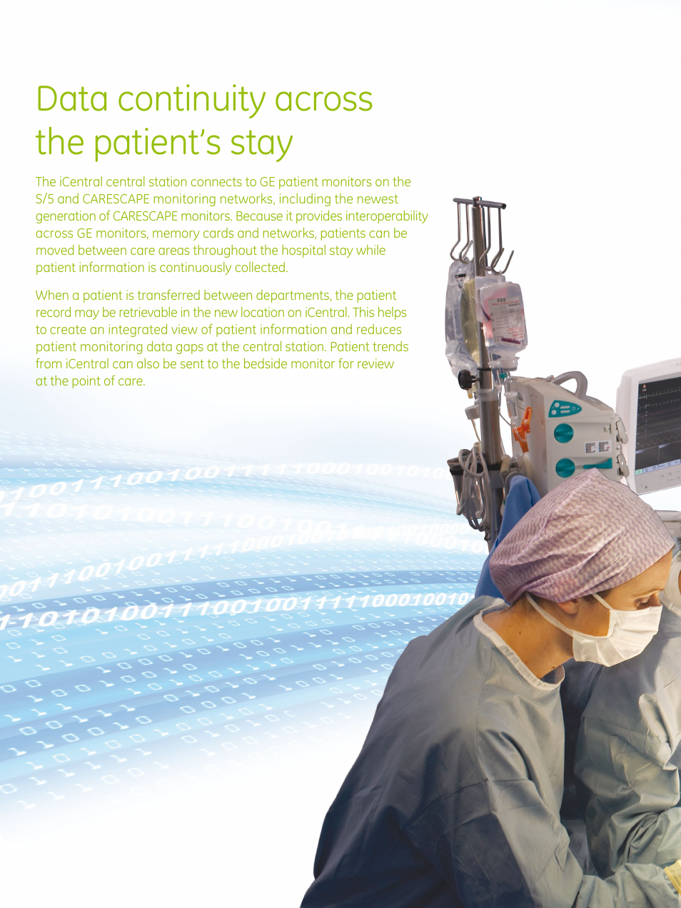 Data continuity across the patient’s stay | GE Healthcare iCentral User Manual | Page 4 / 8