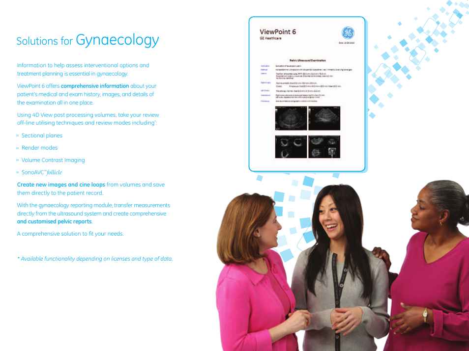 Gynaecology, Solutions for | GE Healthcare ViewPoint 6 User Manual | Page 11 / 15