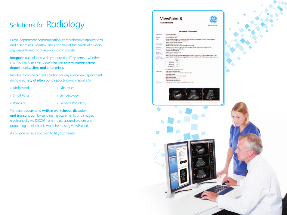 Radiology, Solutions for | GE Healthcare ViewPoint 6 User Manual | Page 12 / 15