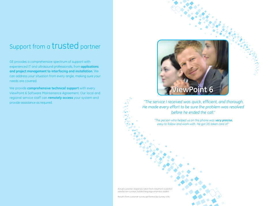 Trusted, Viewpoint 6, Support from a | Partner | GE Healthcare ViewPoint 6 User Manual | Page 14 / 15