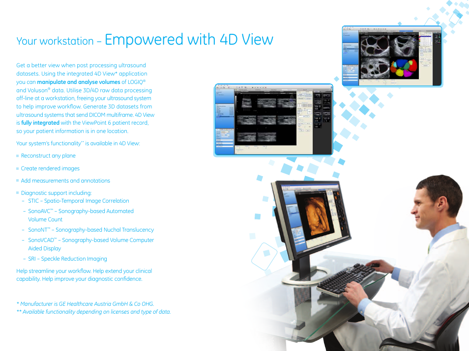 Empowered with 4d view, Your workstation | GE Healthcare ViewPoint 6 User Manual | Page 7 / 15