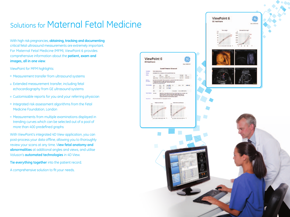 Maternal fetal medicine, Solutions for | GE Healthcare ViewPoint 6 User Manual | Page 8 / 15