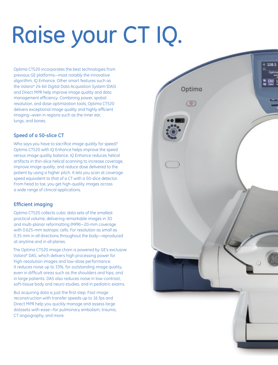Raise your ct iq | GE Healthcare Optima CT520 User Manual | Page 14 / 24