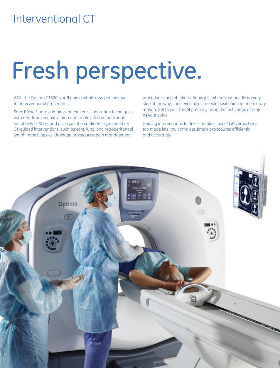 Fresh perspective, Interventional ct | GE Healthcare Optima CT520 User Manual | Page 6 / 24