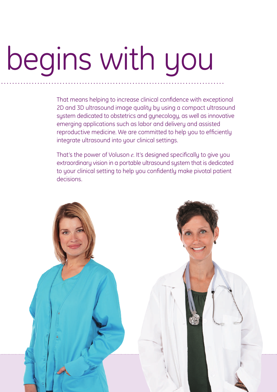 Begins with you | GE Healthcare Voluson e User Manual | Page 3 / 8