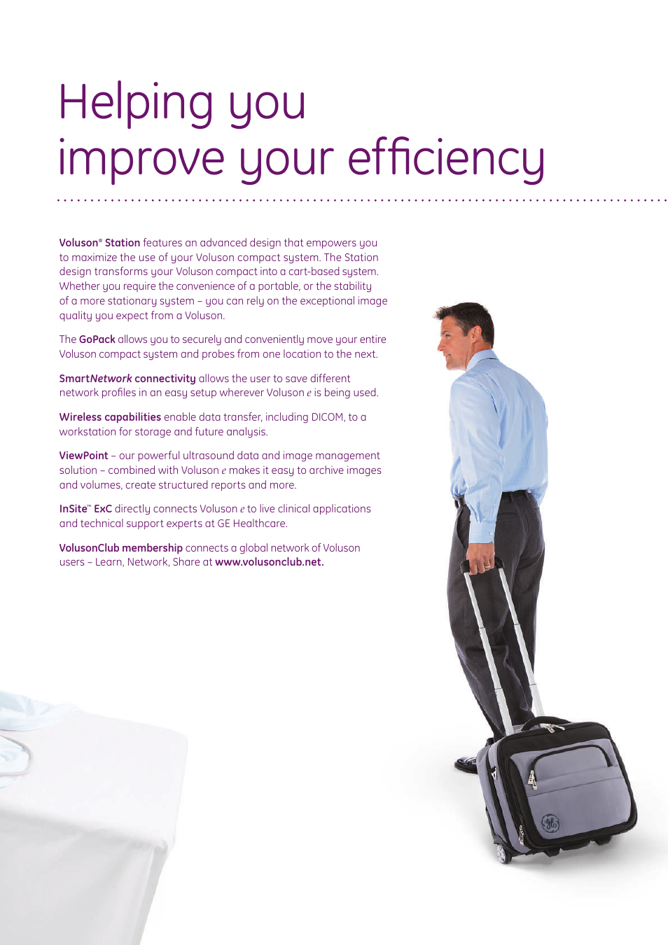 Helping you improve your efﬁciency | GE Healthcare Voluson e User Manual | Page 7 / 8