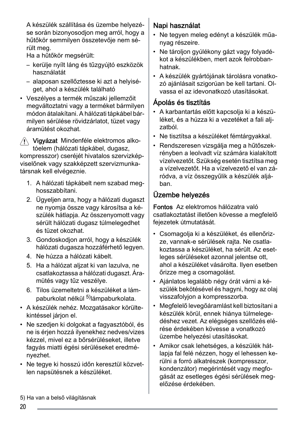 Zanussi ZUS 6140 A User Manual | Page 20 / 72