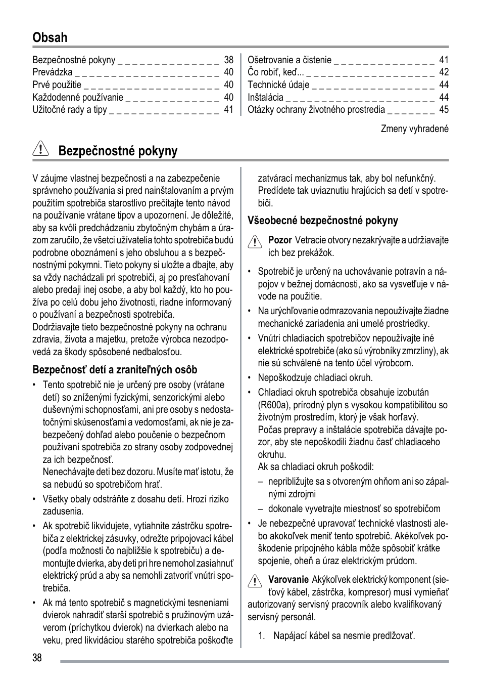 Zanussi ZUS 6140 A User Manual | Page 38 / 72