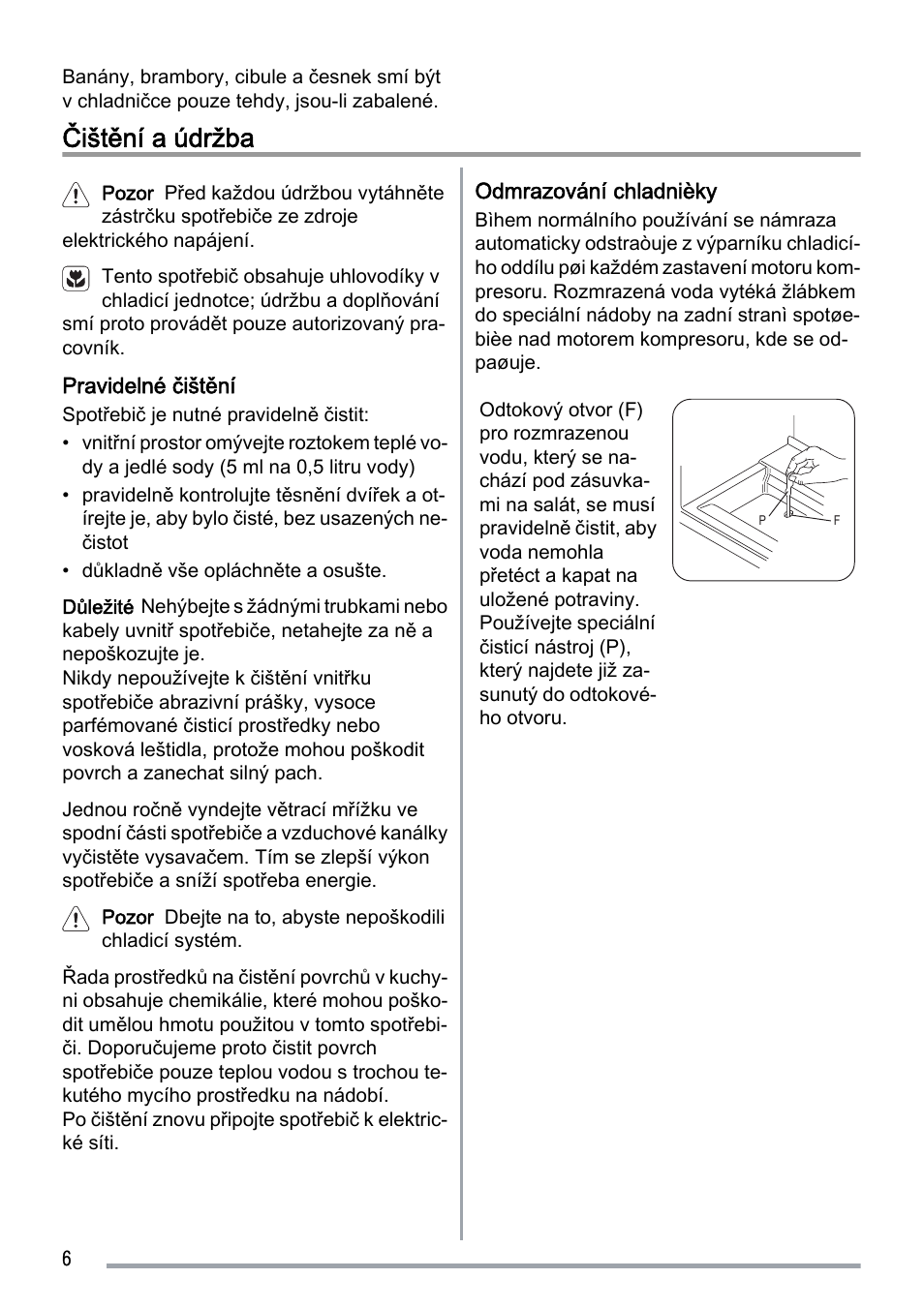 Čištění a údržba | Zanussi ZUS 6140 A User Manual | Page 6 / 72