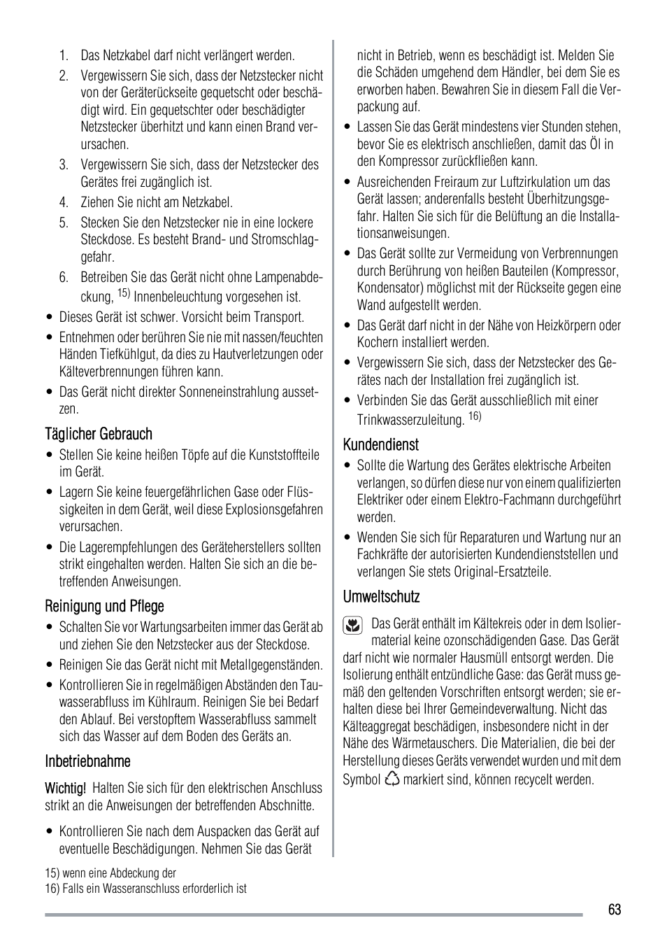 Zanussi ZUS 6140 A User Manual | Page 63 / 72