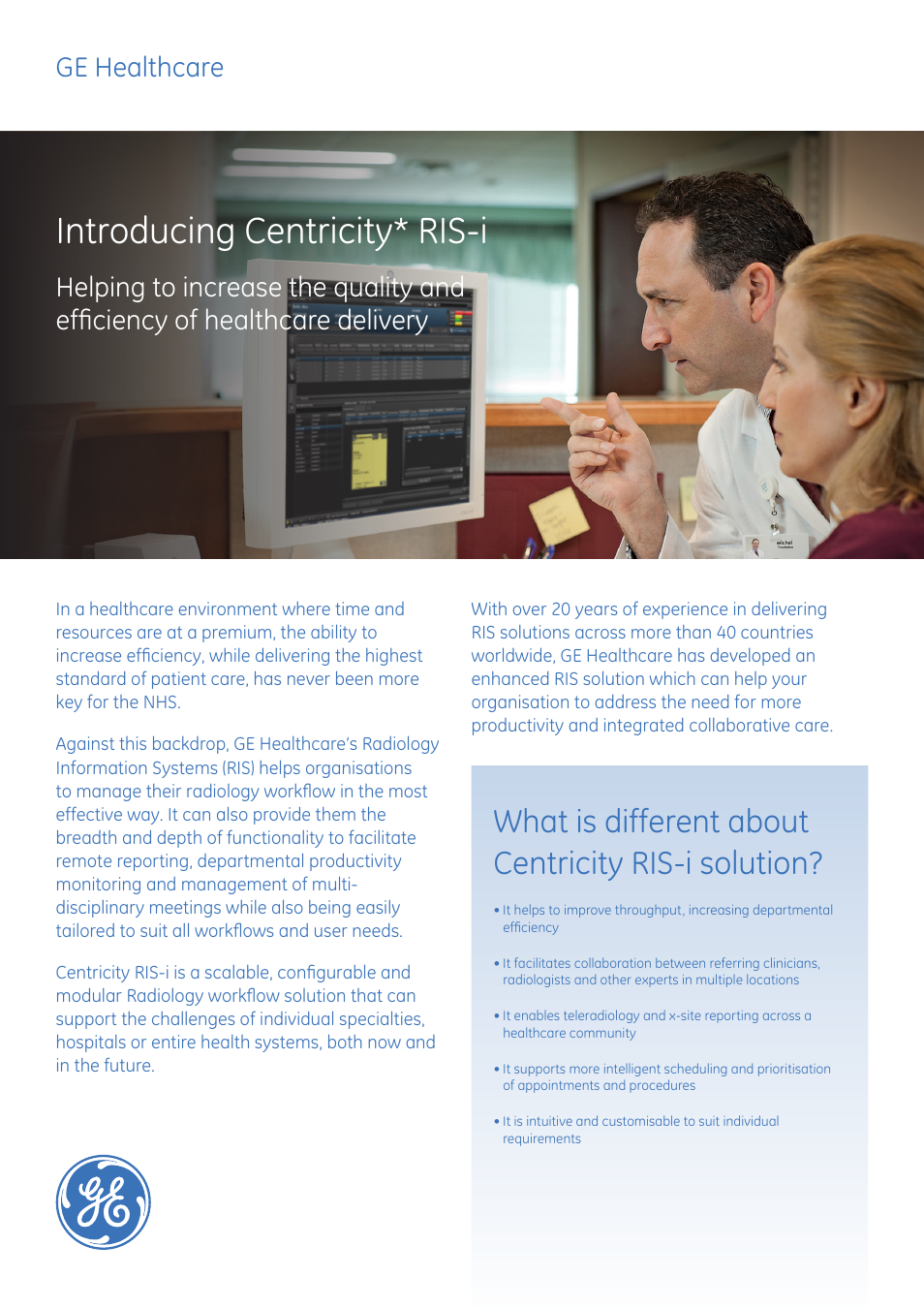 GE Healthcare Centricity RIS-i User Manual | 4 pages