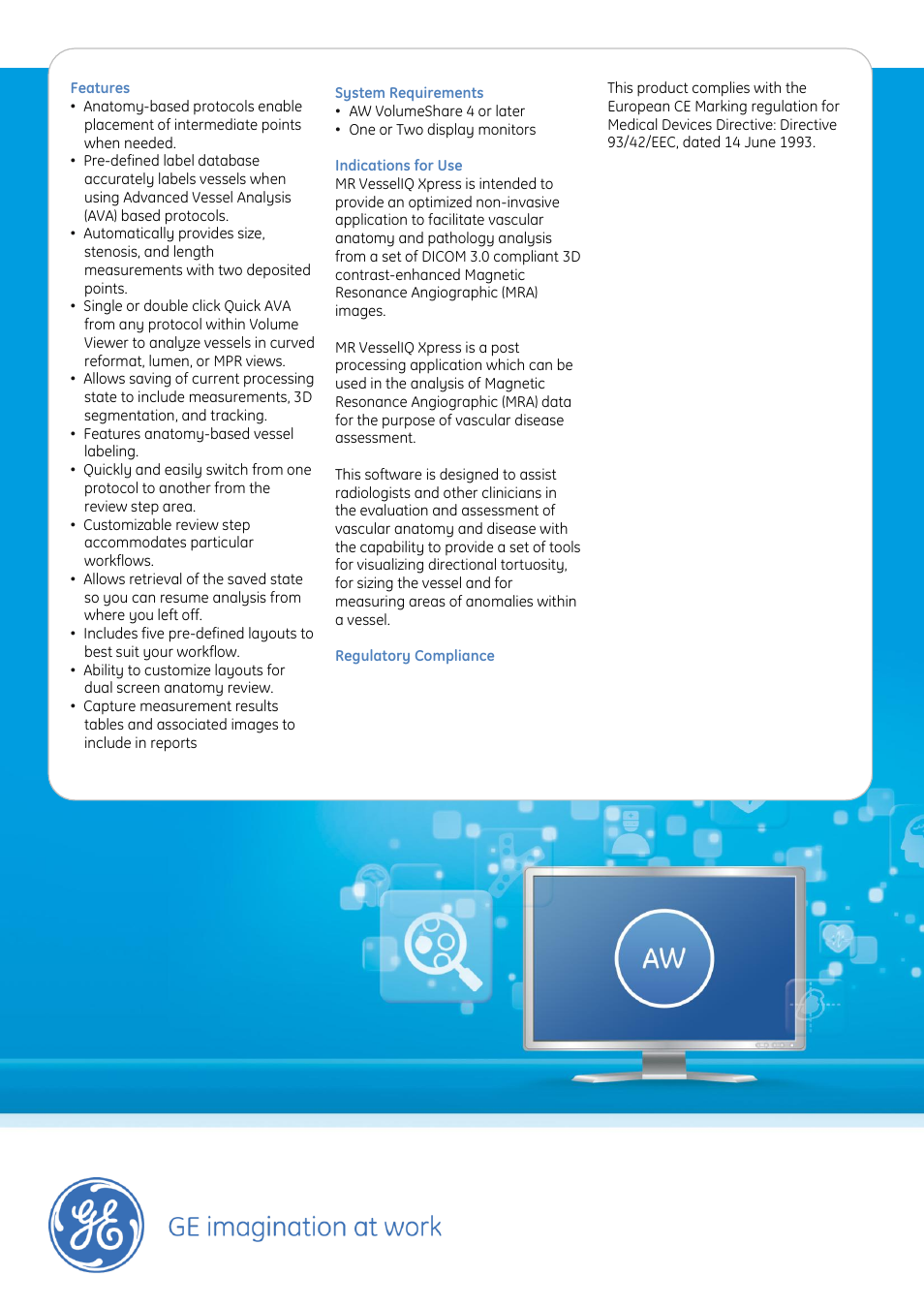 GE Healthcare MR VesselIQ Xpress User Manual | Page 2 / 2