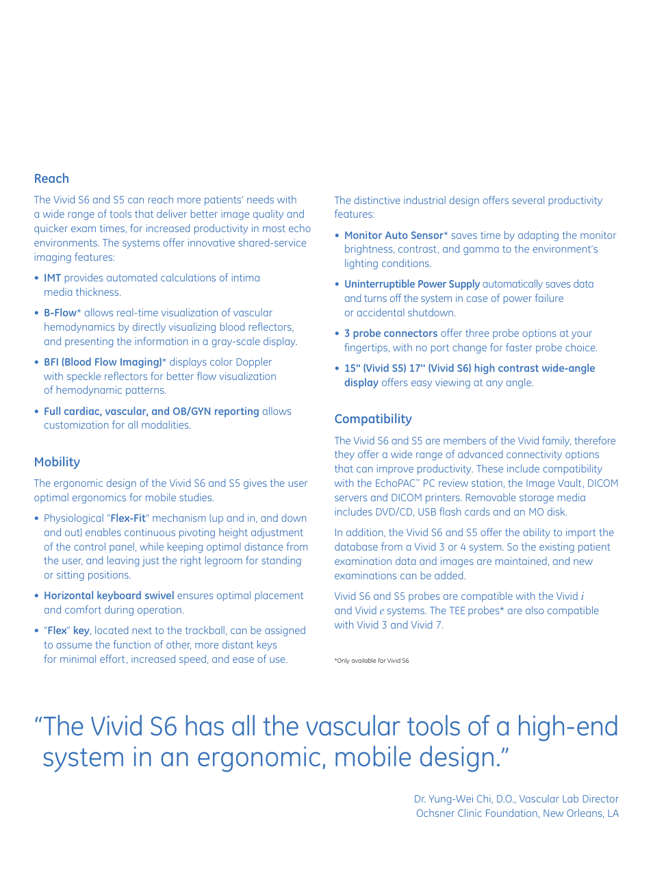 GE Healthcare Vivid S6 Cardiovascular ultrasound system User Manual | Page 3 / 4
