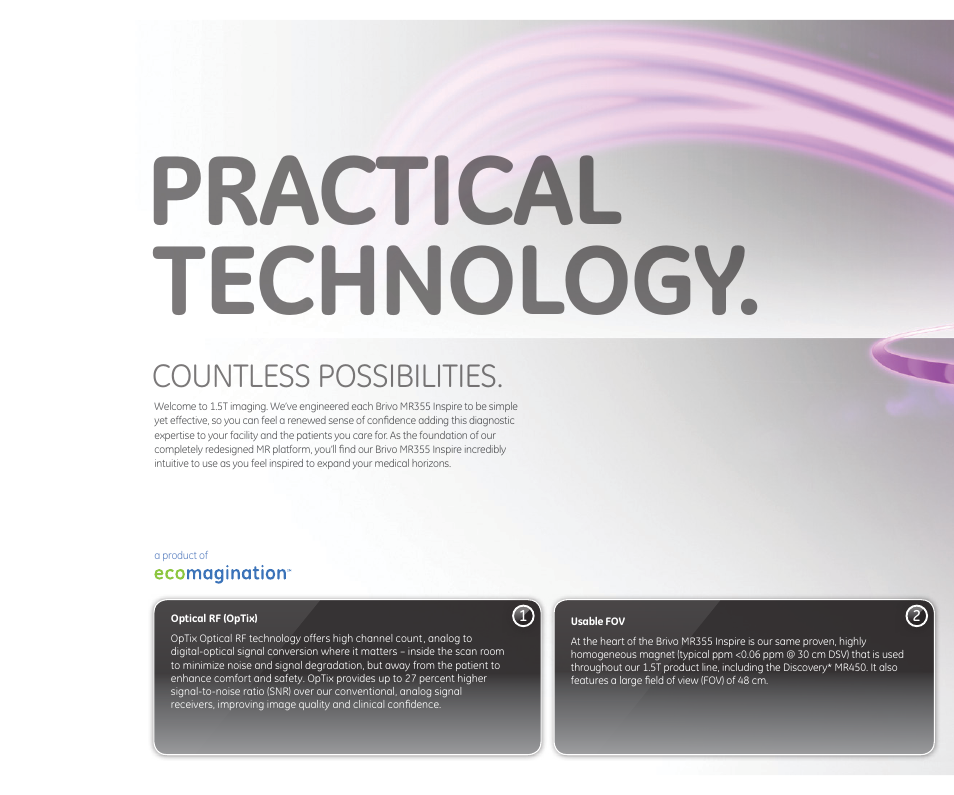 Practical technology | GE Healthcare Brivo MR355 1.5T Inspire User Manual | Page 6 / 18