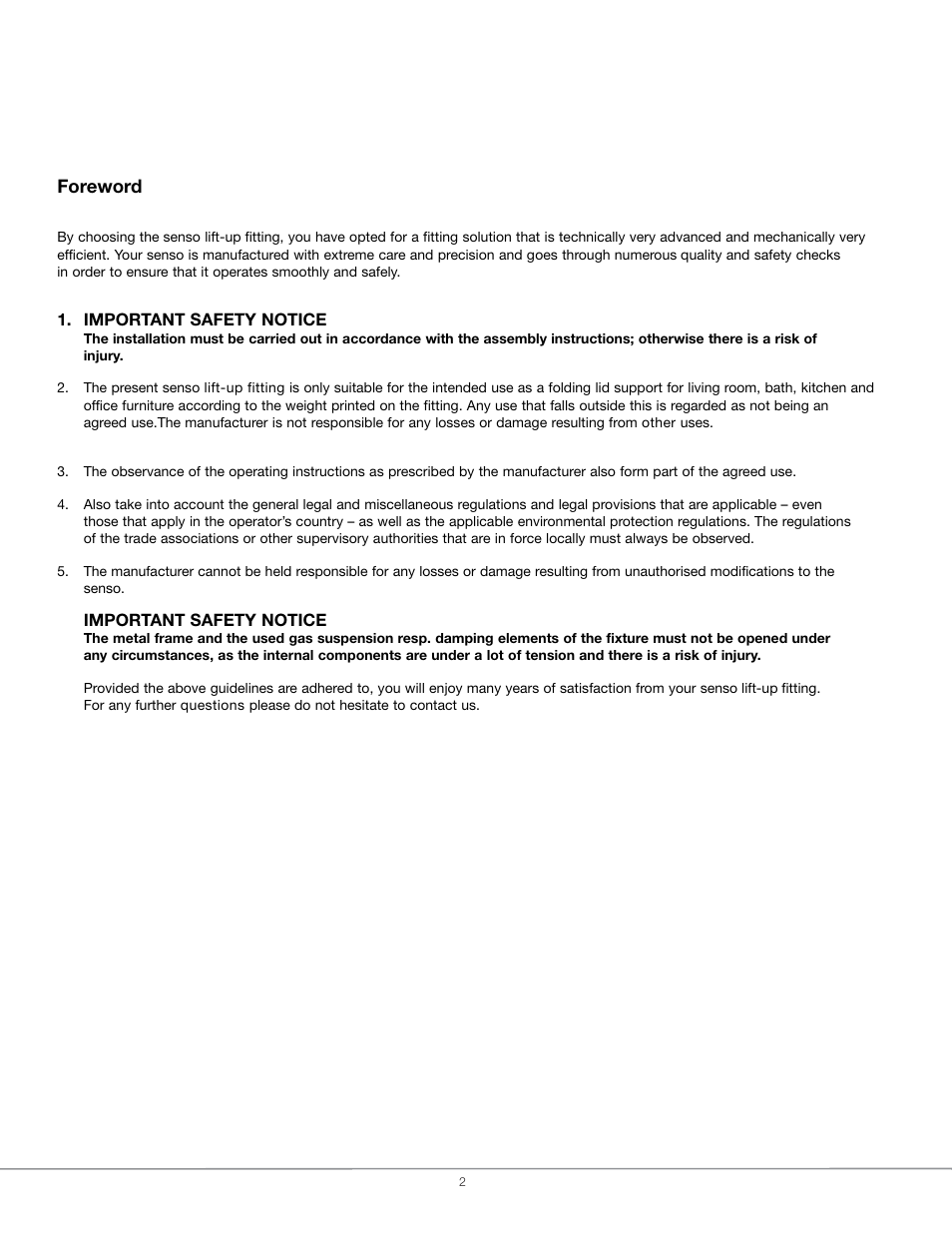 Foreword | Hafele EN 372.64 Series User Manual | Page 2 / 16