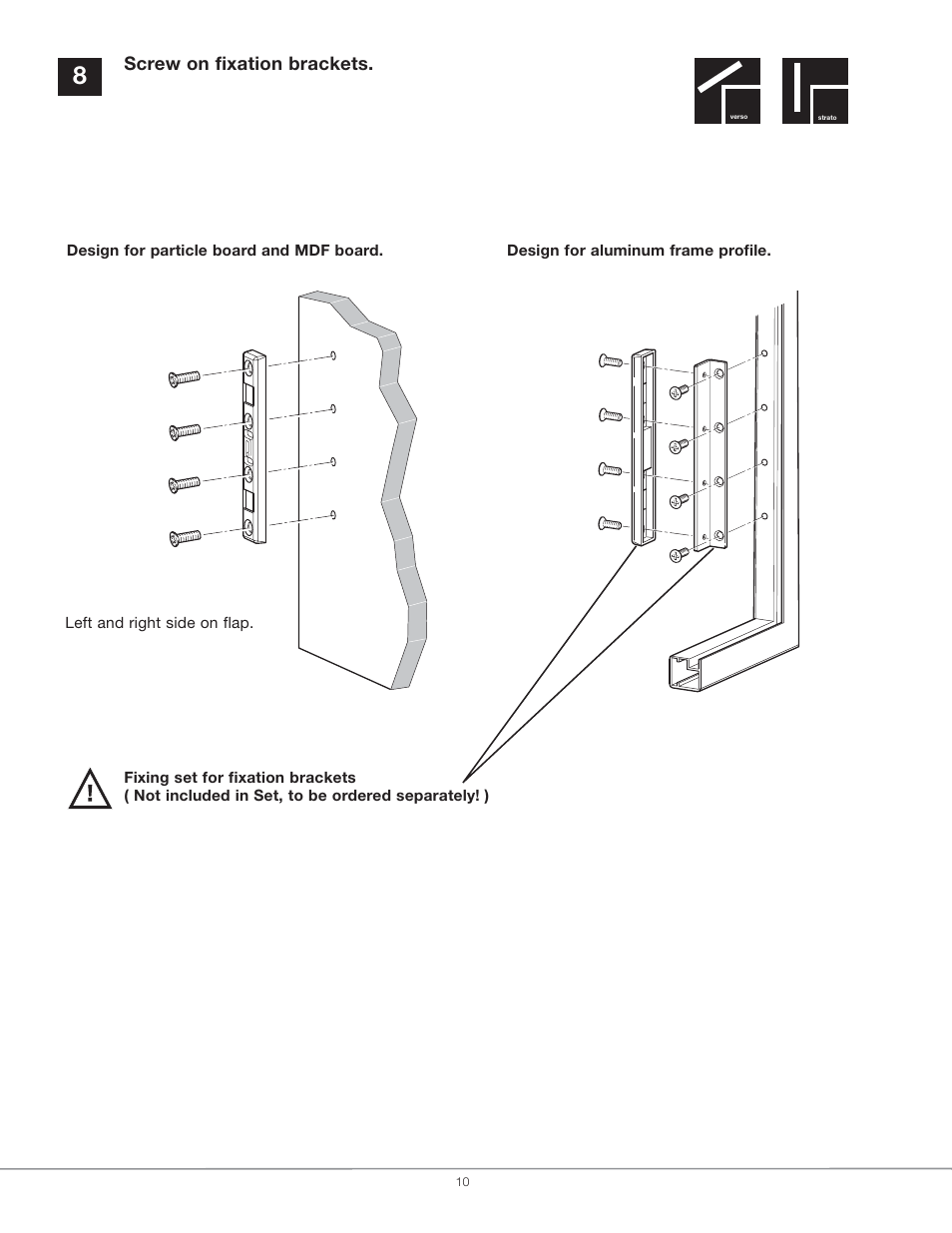 Screw on fixation brackets | Hafele EN 372.67 Series User Manual | Page 10 / 28