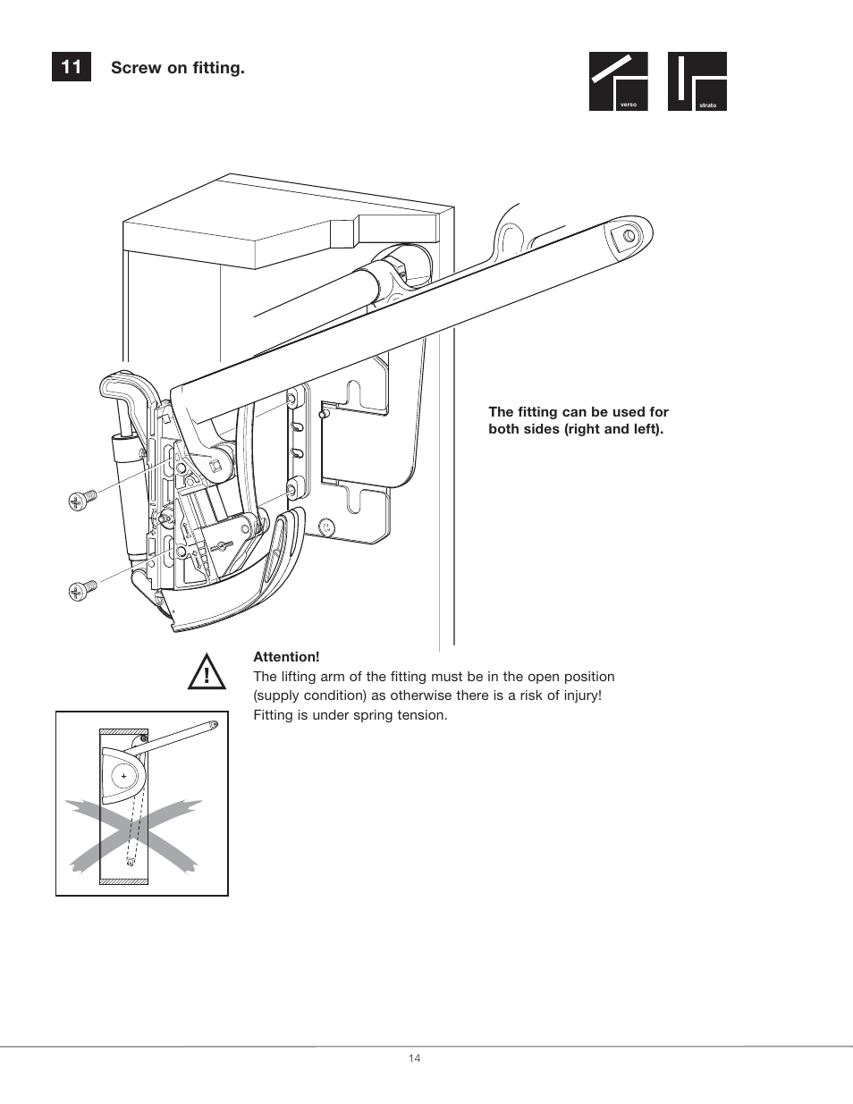 Screw on fitting | Hafele EN 372.67 Series User Manual | Page 14 / 28