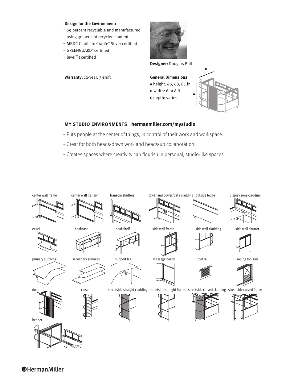 Herman Miller My Studio Environments - Product sheet User Manual | Page 2 / 2