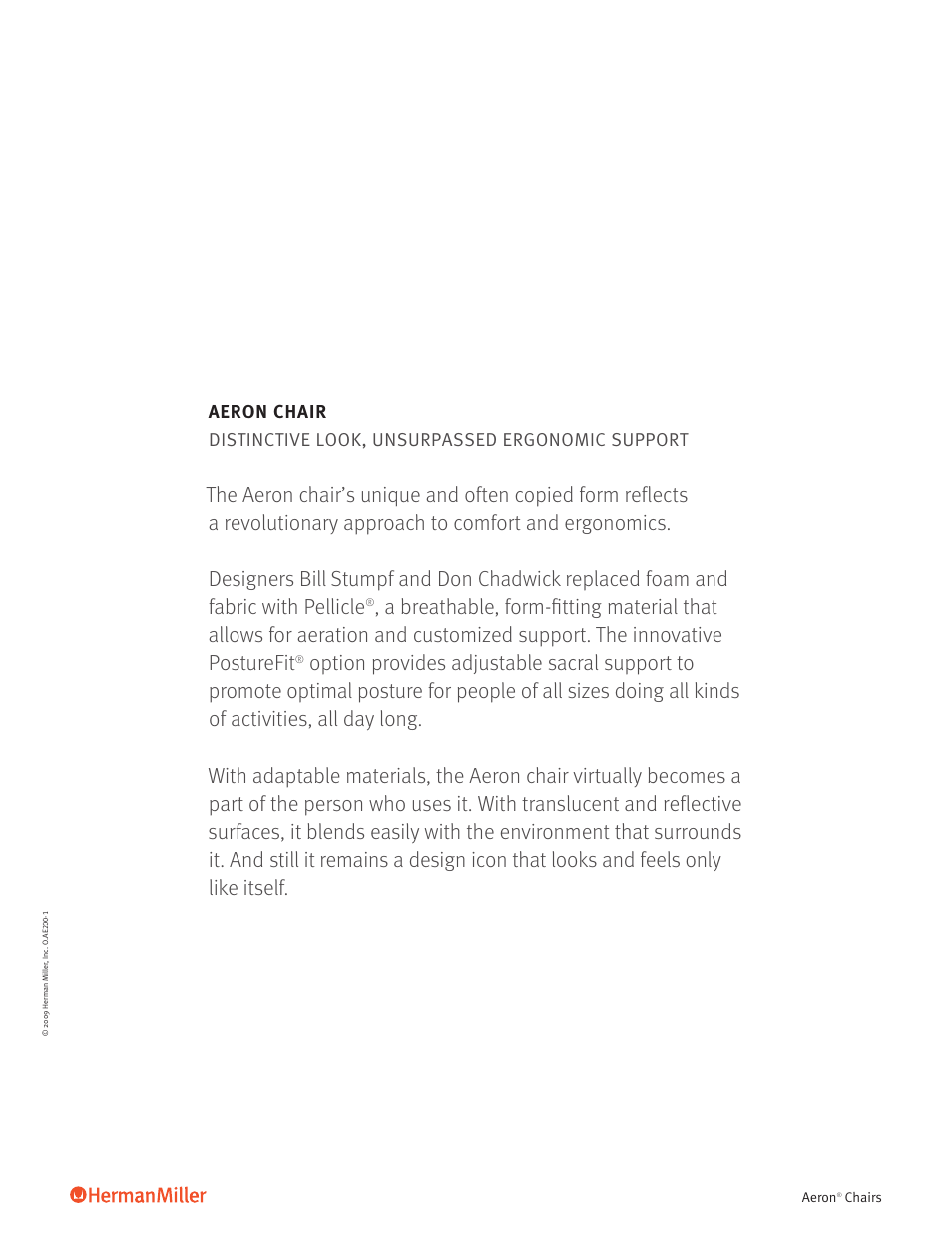 Herman Miller Aeron Side Chair - Brochure User Manual | Page 2 / 7