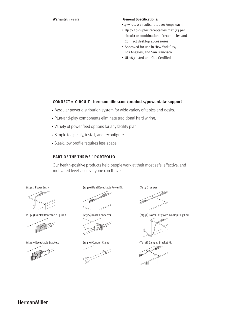 Herman Miller CONNECT 2-CIRCUIT - Product sheet User Manual | Page 2 / 2
