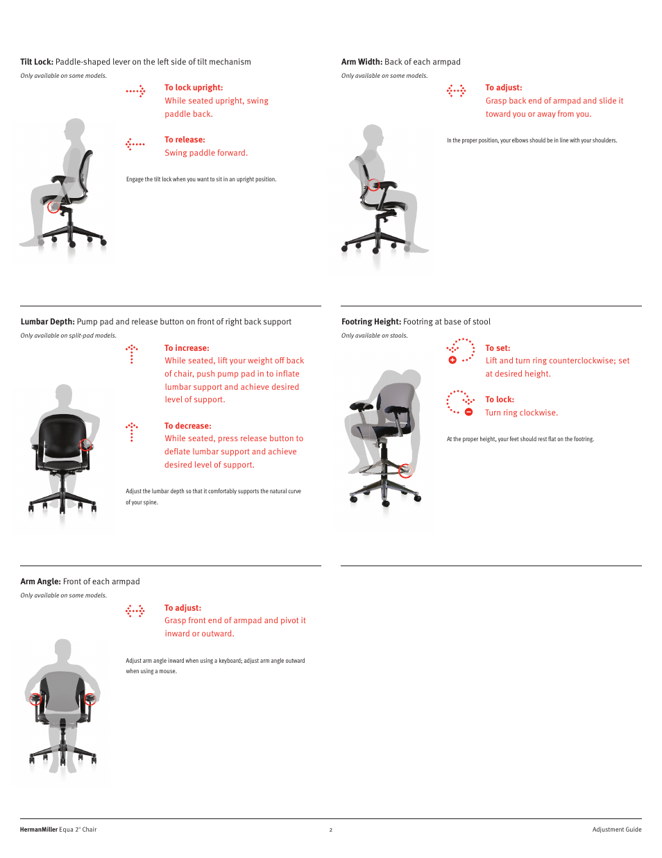 Herman Miller Equa 2 Chairs - User Adjustments User Manual | Page 2 / 2