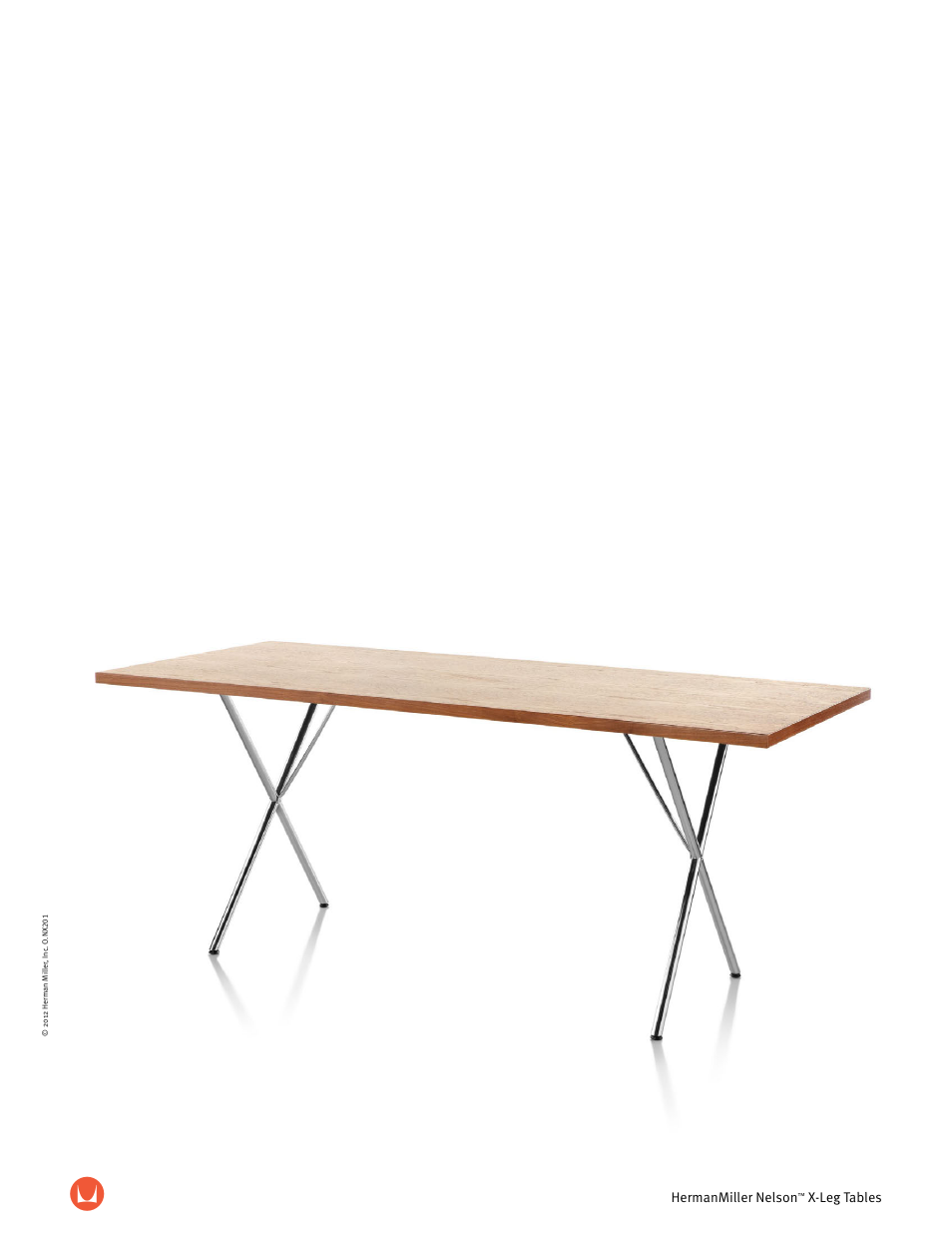 Herman Miller Nelson X-Leg Table - Product sheet User Manual | 2 pages
