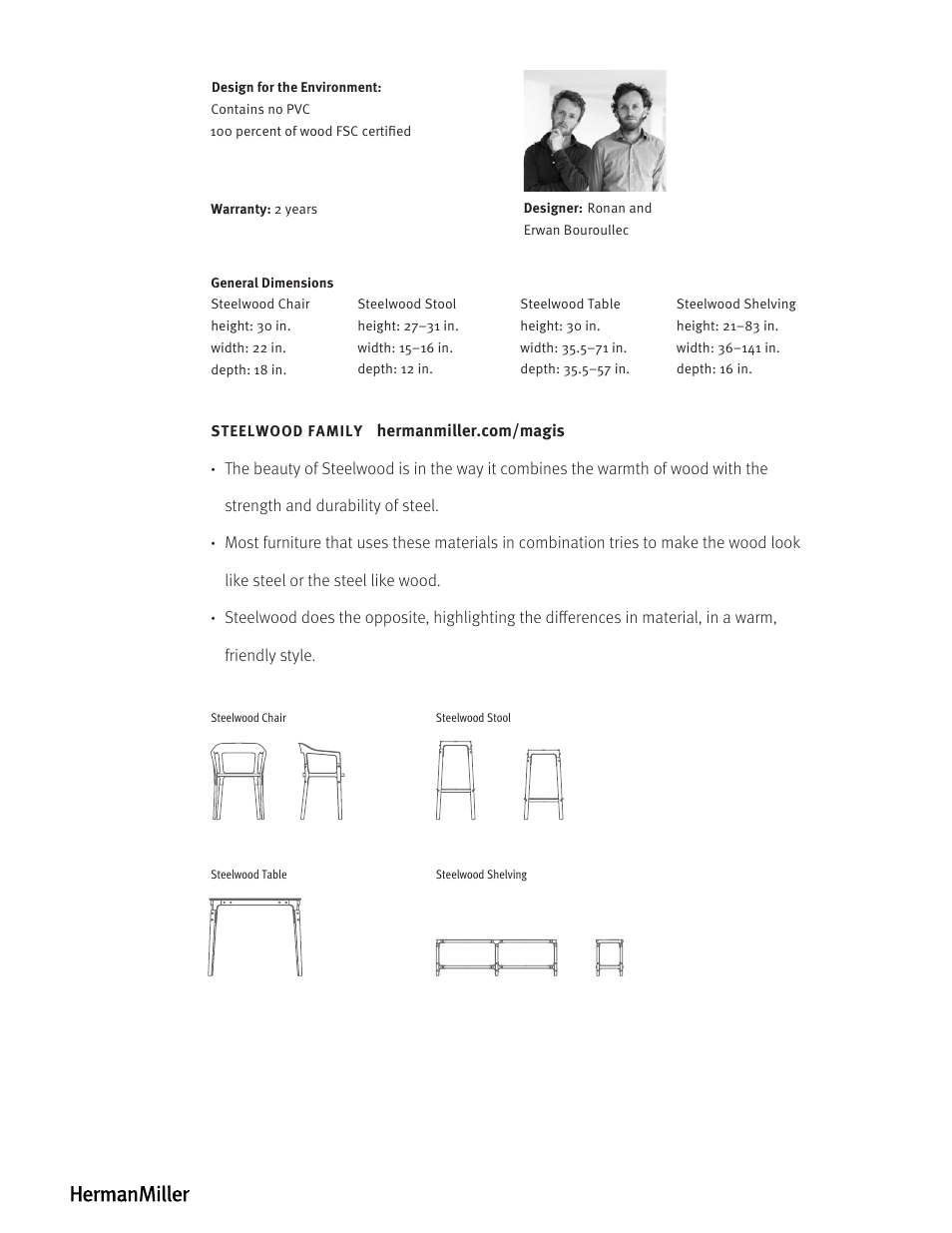 Herman Miller Steelwood Tables - Product sheet User Manual | Page 2 / 2
