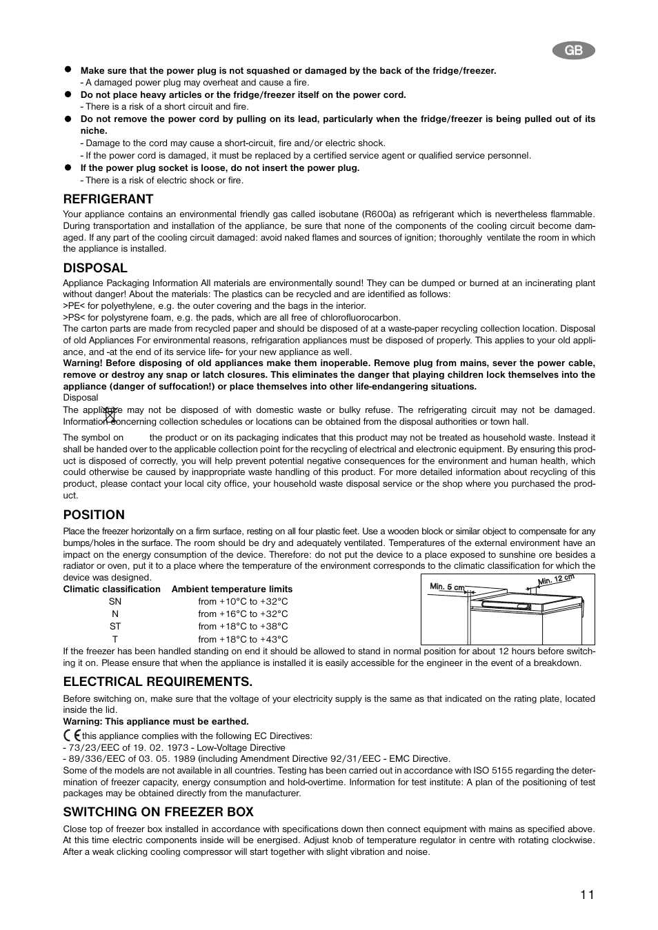 Zanussi ZFC 11 JE User Manual | Page 11 / 16