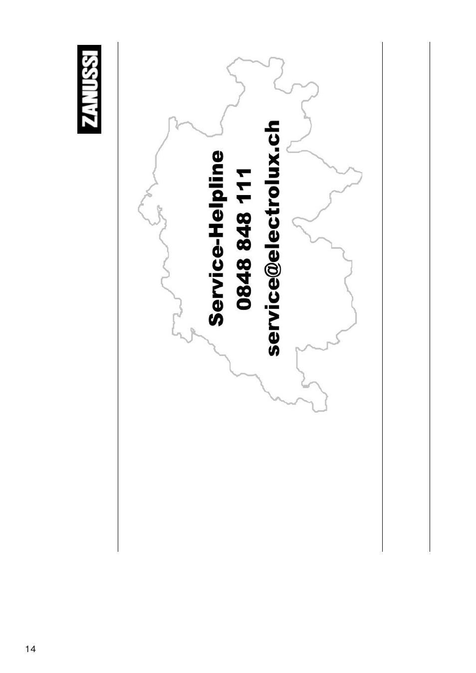 Kundendienst | Zanussi ZFC 11 JE User Manual | Page 14 / 16