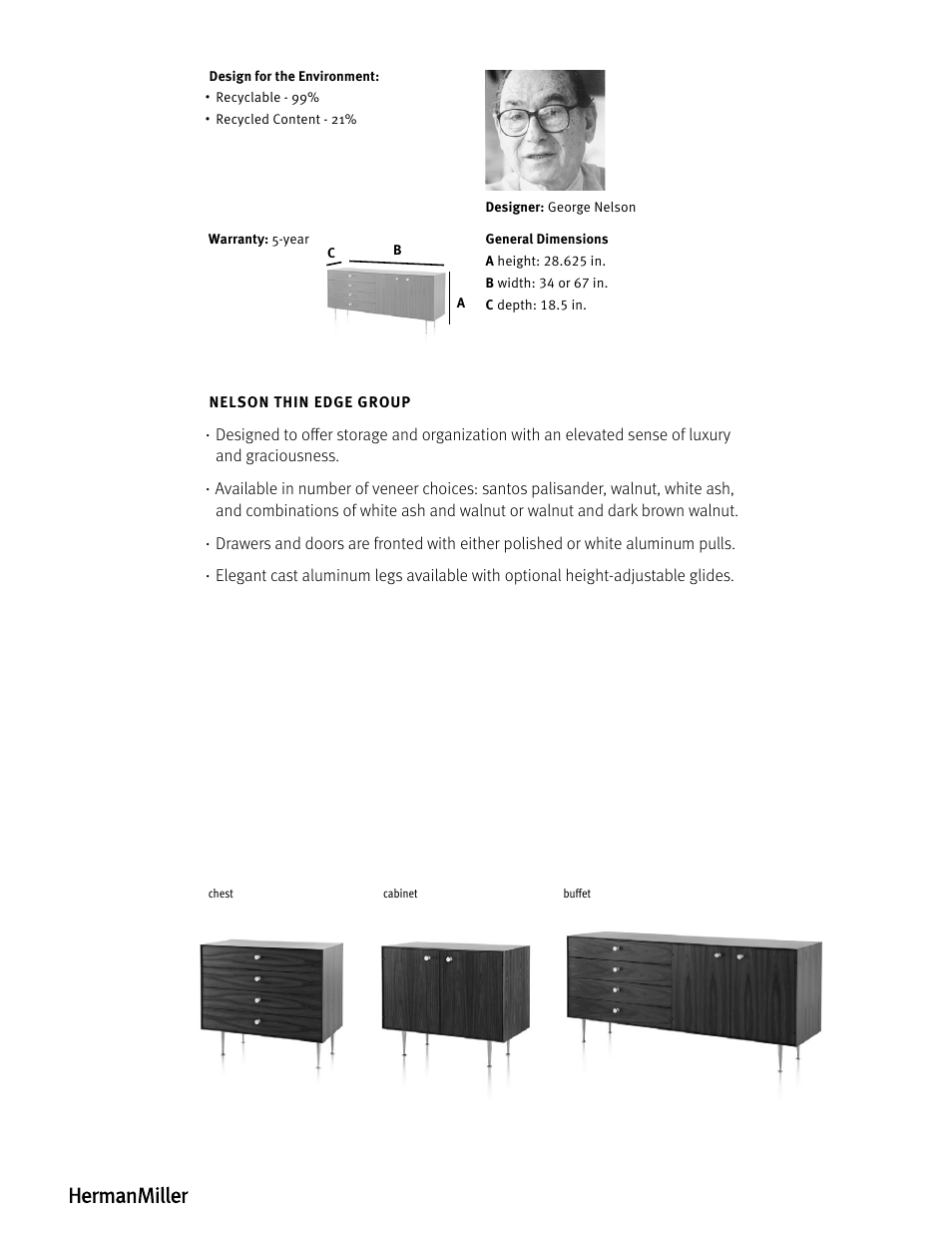 Herman Miller Nelson Thin Edge Group - Product sheet User Manual | Page 2 / 2
