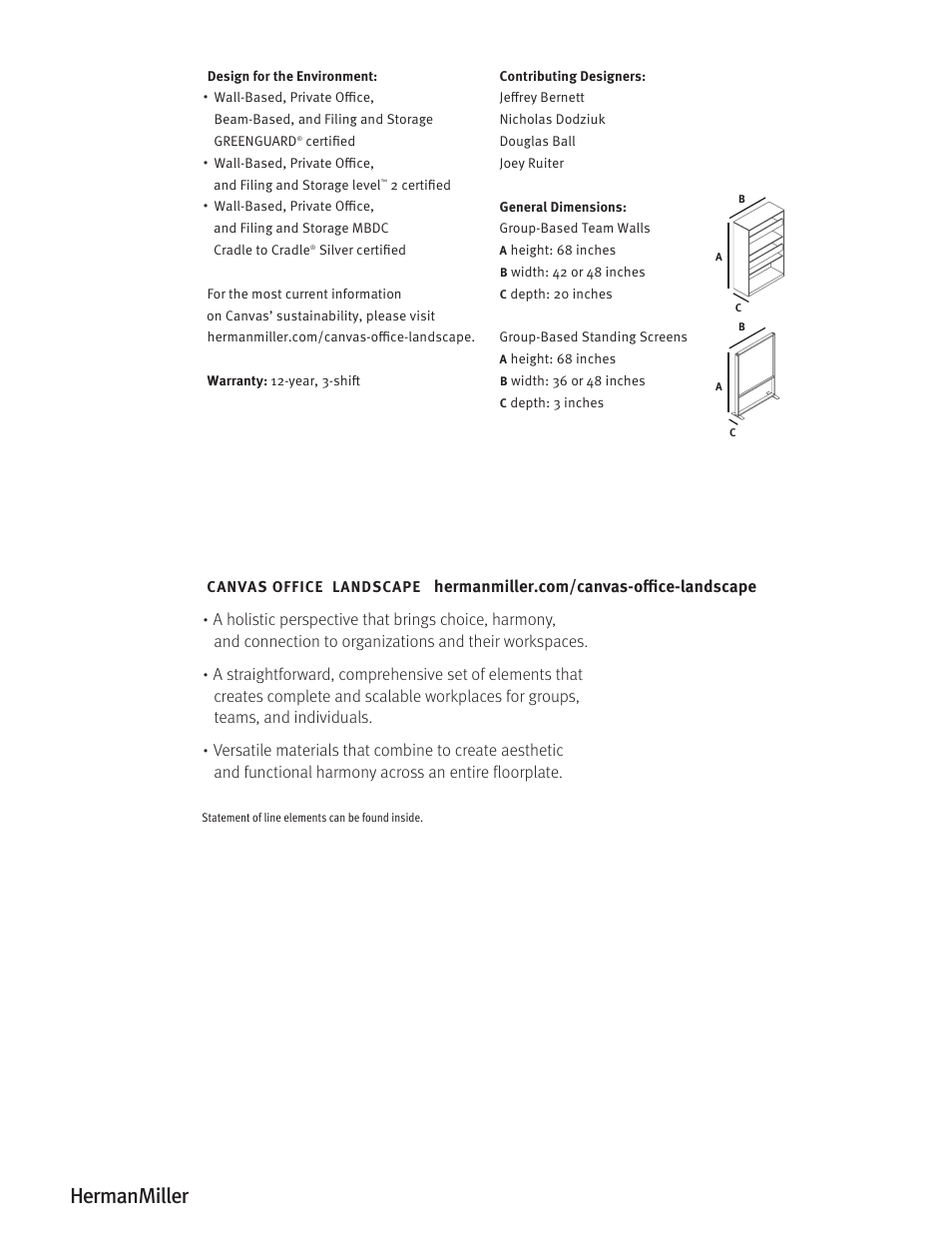 Herman Miller Canvas Office Landscape - Product sheet User Manual | Page 4 / 4