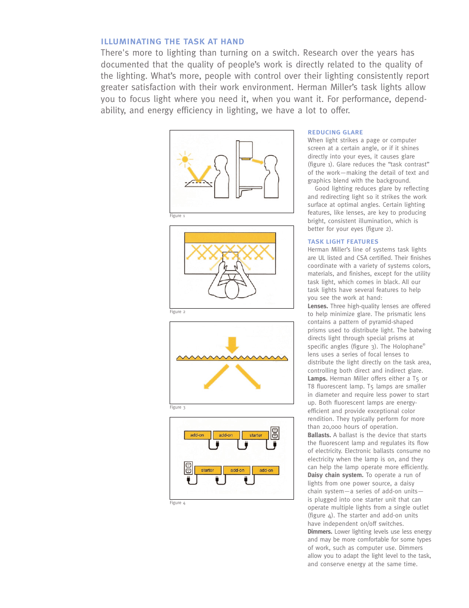 Illuminating the task at hand | Herman Miller Fluorescent Systems Task Lights - Brochure User Manual | Page 2 / 4