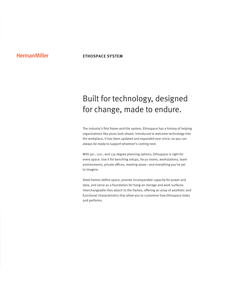 Herman Miller Ethospace System - Brochure User Manual | Page 3 / 20