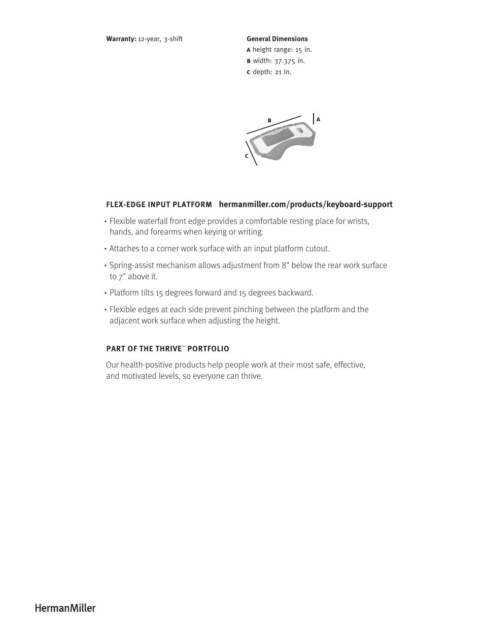 Herman Miller FLEX-EDGE INPUT PLATFORM - Product sheet User Manual | Page 2 / 2