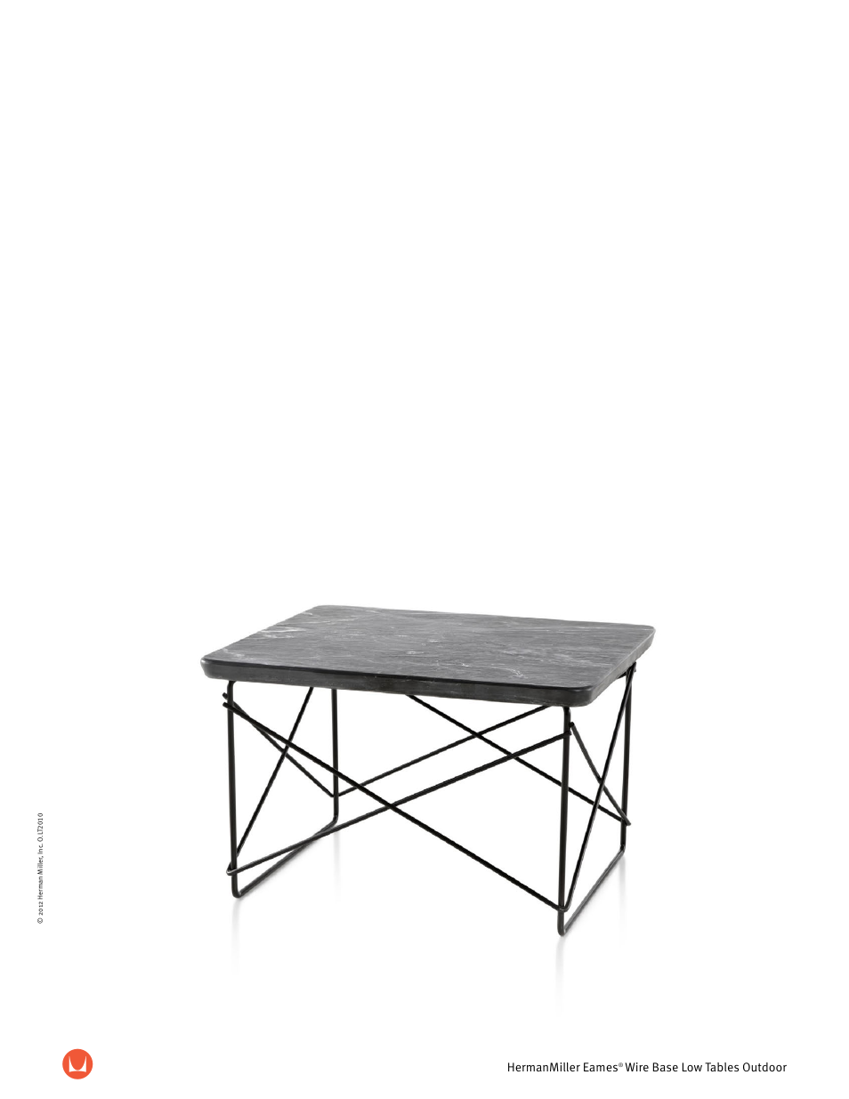 Herman Miller Eames Wire Base Low Table Outdoor - Product sheet User Manual | 2 pages