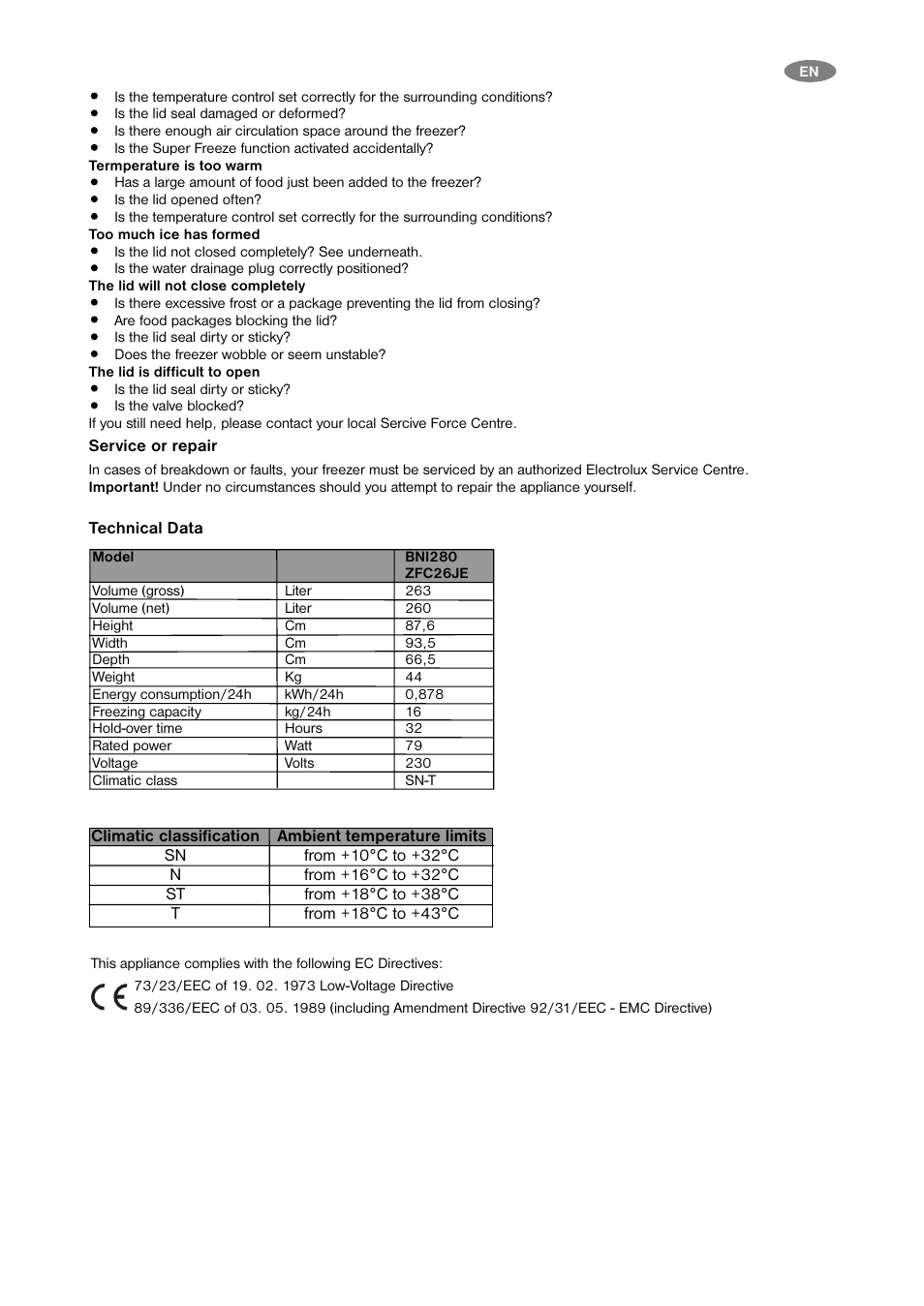 Zanussi ZFC 26 JE User Manual | Page 13 / 20