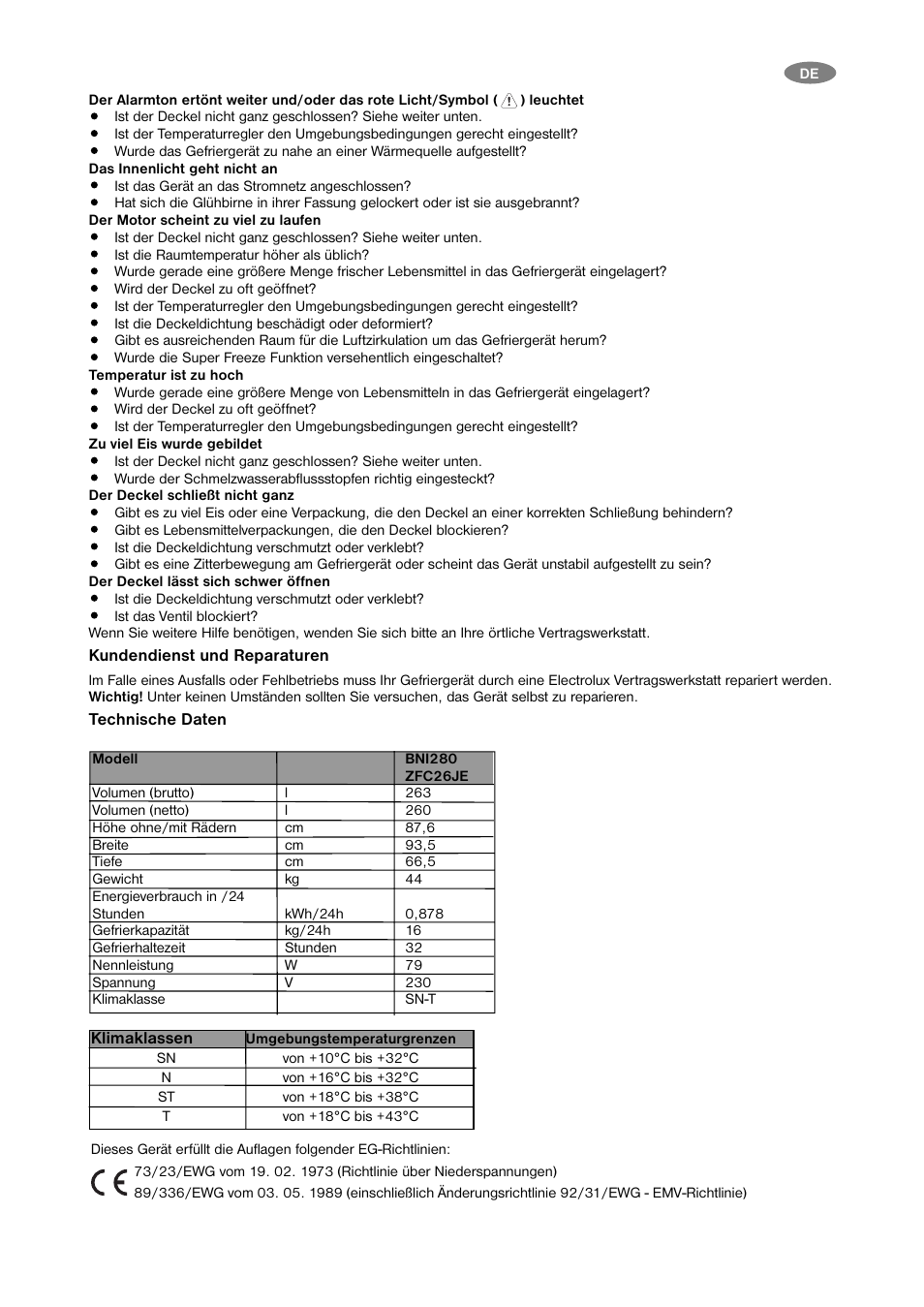 Zanussi ZFC 26 JE User Manual | Page 9 / 20