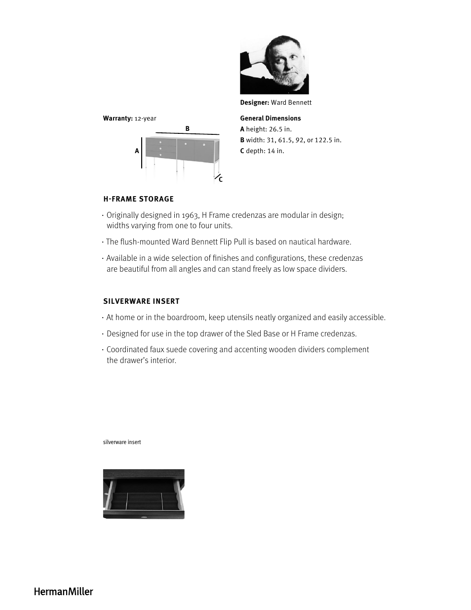 Herman Miller H Frame Credenzas - Product sheet User Manual | Page 2 / 2