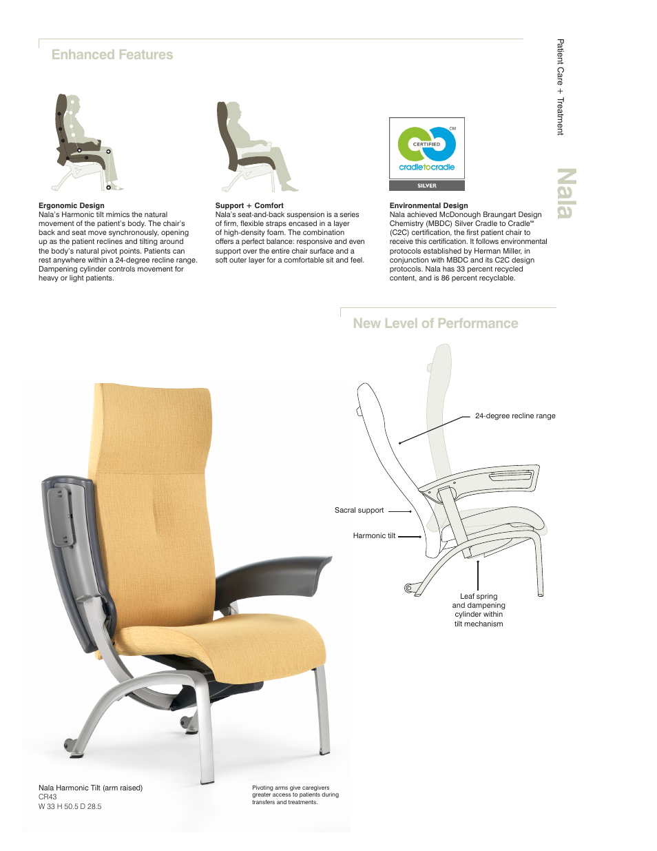 Nala, Enhanced features new level of performance | Herman Miller Nala Patient Chair - Product sheet User Manual | Page 3 / 4