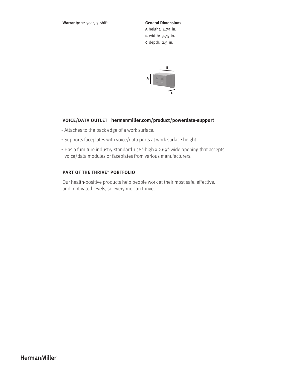 Herman Miller VOICE_DATA OUTLET - Product sheet User Manual | Page 2 / 2
