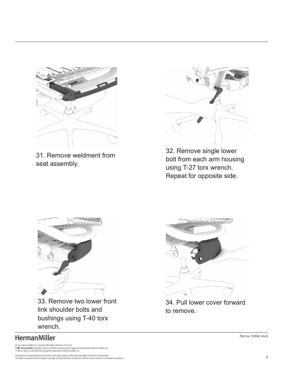 Herman Miller Embody Chairs - Disassembly For Recycling User Manual | Page 9 / 14