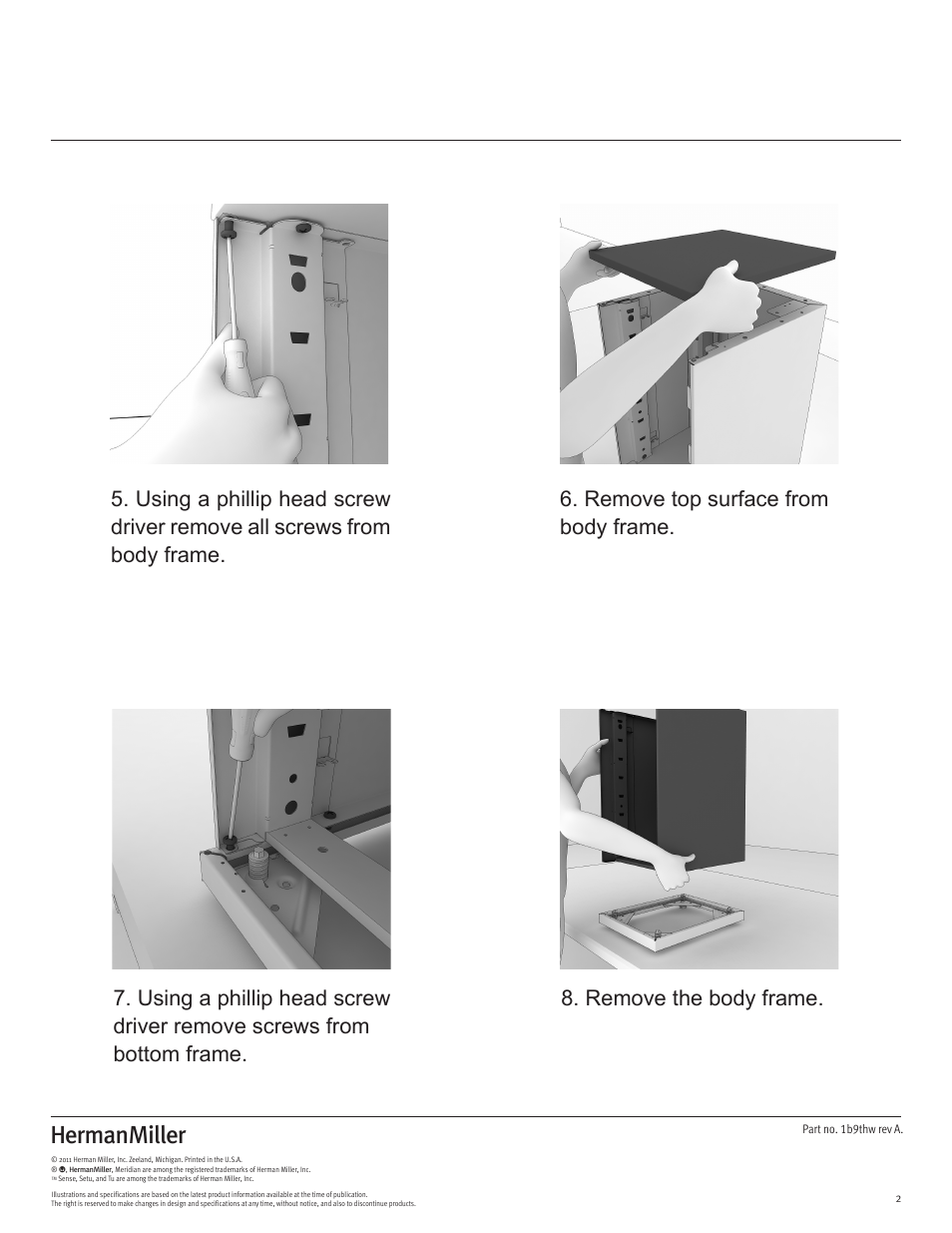 Herman Miller Meridian Storage - Disassembly For Recycling User Manual | Page 2 / 5