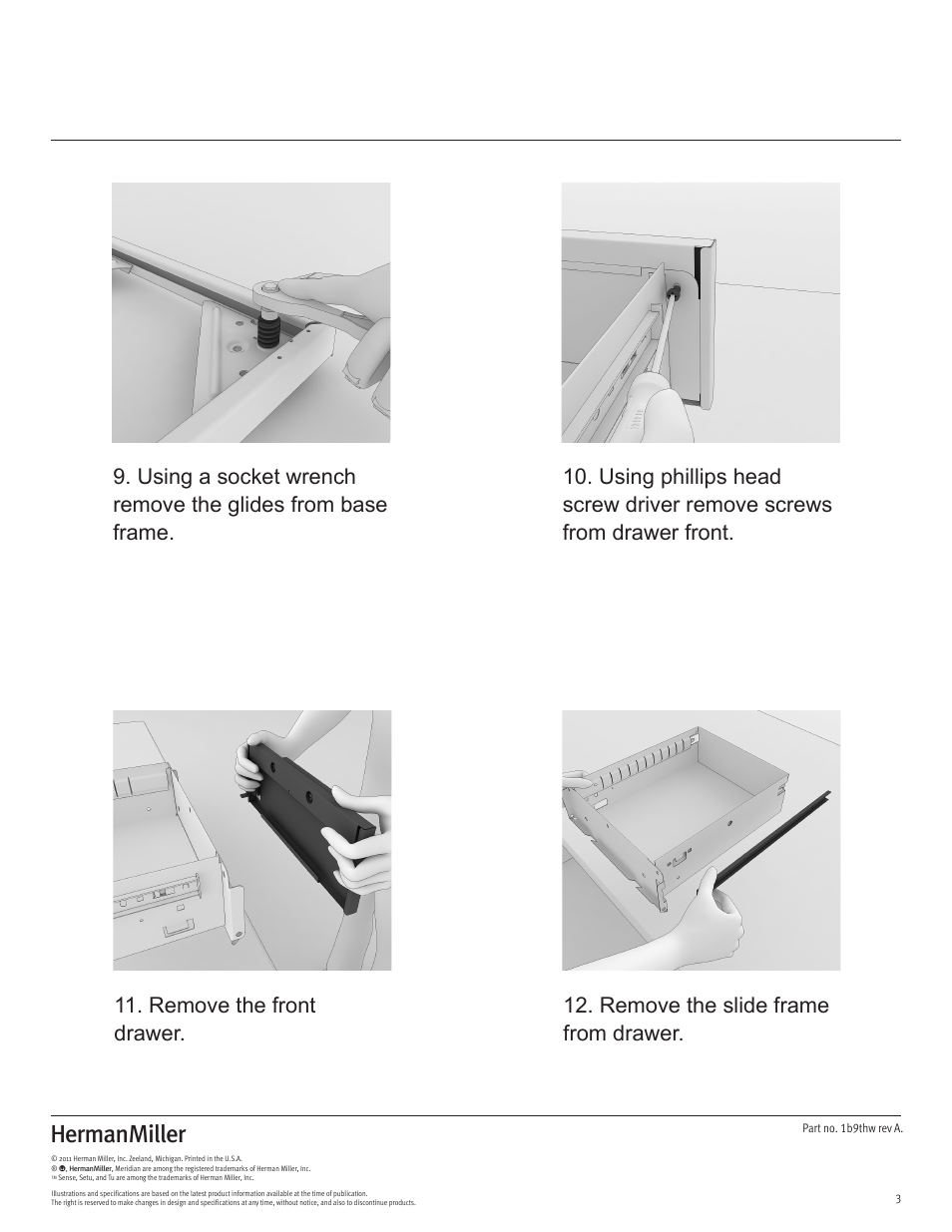 Herman Miller Meridian Storage - Disassembly For Recycling User Manual | Page 3 / 5