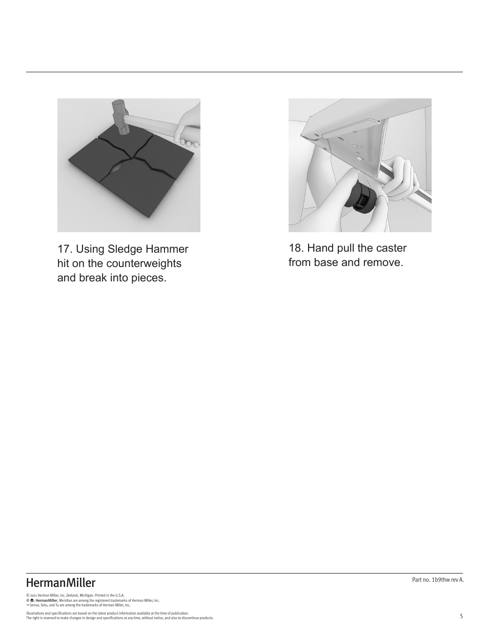 Herman Miller Meridian Storage - Disassembly For Recycling User Manual | Page 5 / 5