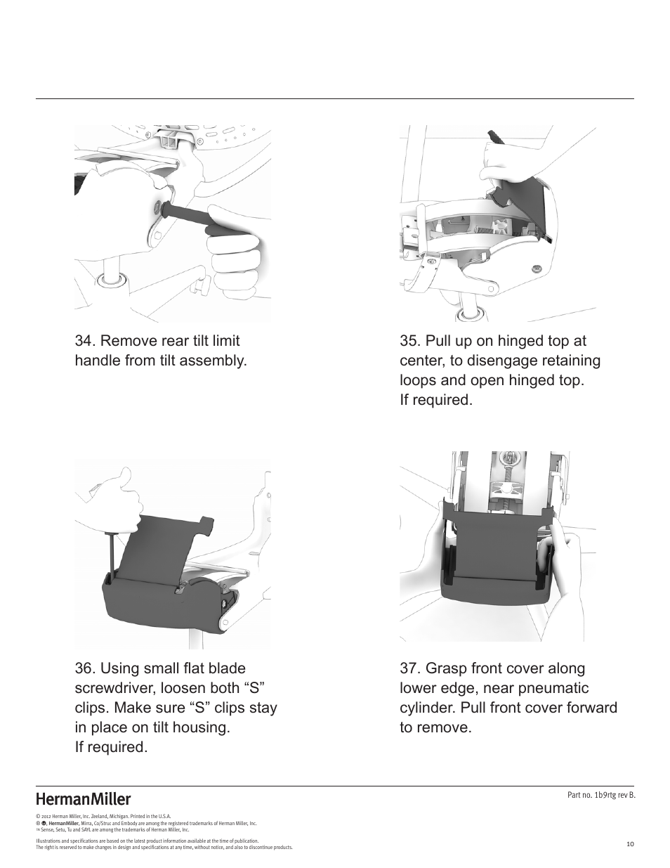 Herman Miller Mirra Chairs - Disassembly For Recycling User Manual | Page 10 / 12