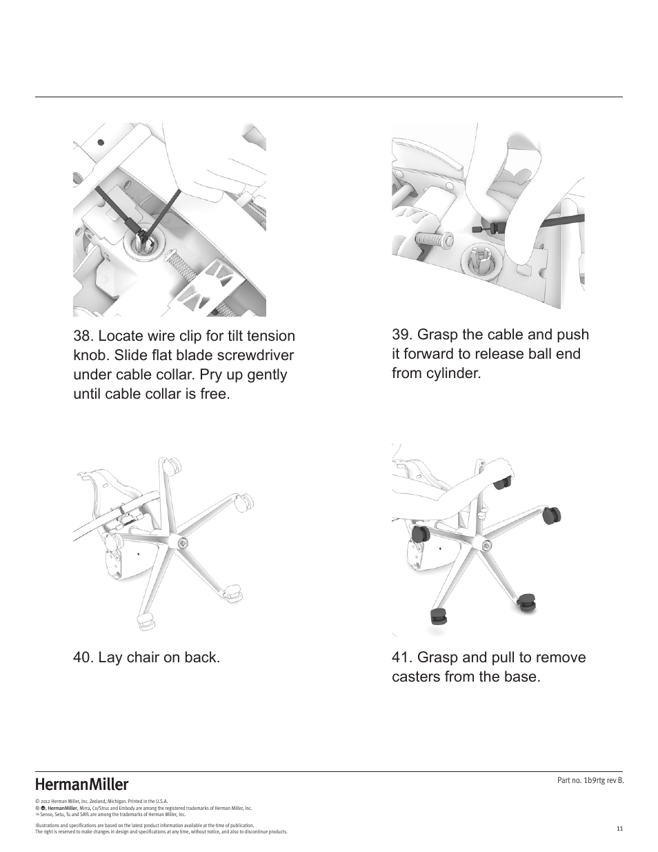 Herman Miller Mirra Chairs - Disassembly For Recycling User Manual | Page 11 / 12