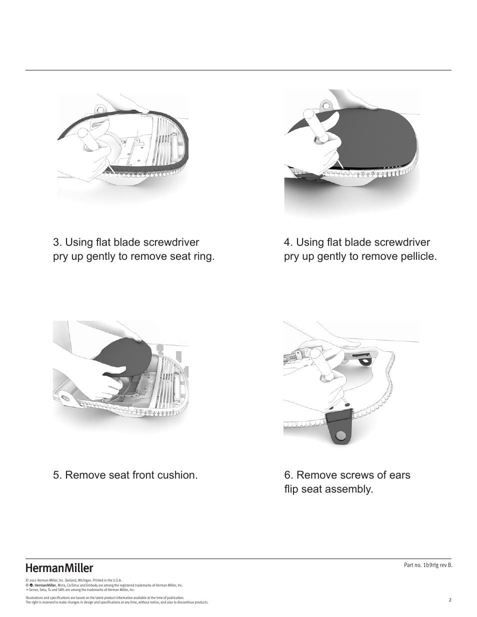 Herman Miller Mirra Chairs - Disassembly For Recycling User Manual | Page 2 / 12